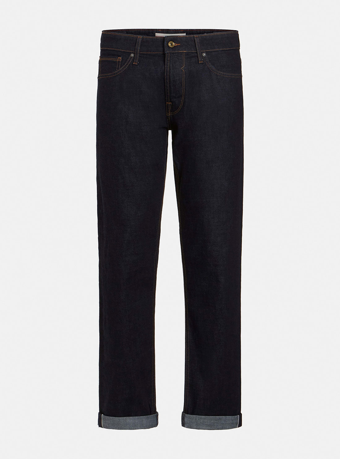 GUESS Men's Mid-Rise Slim Tapered Denim Jeans In Iron Selvedge Wash M2GAS2D4MG2 Ghost Front View
