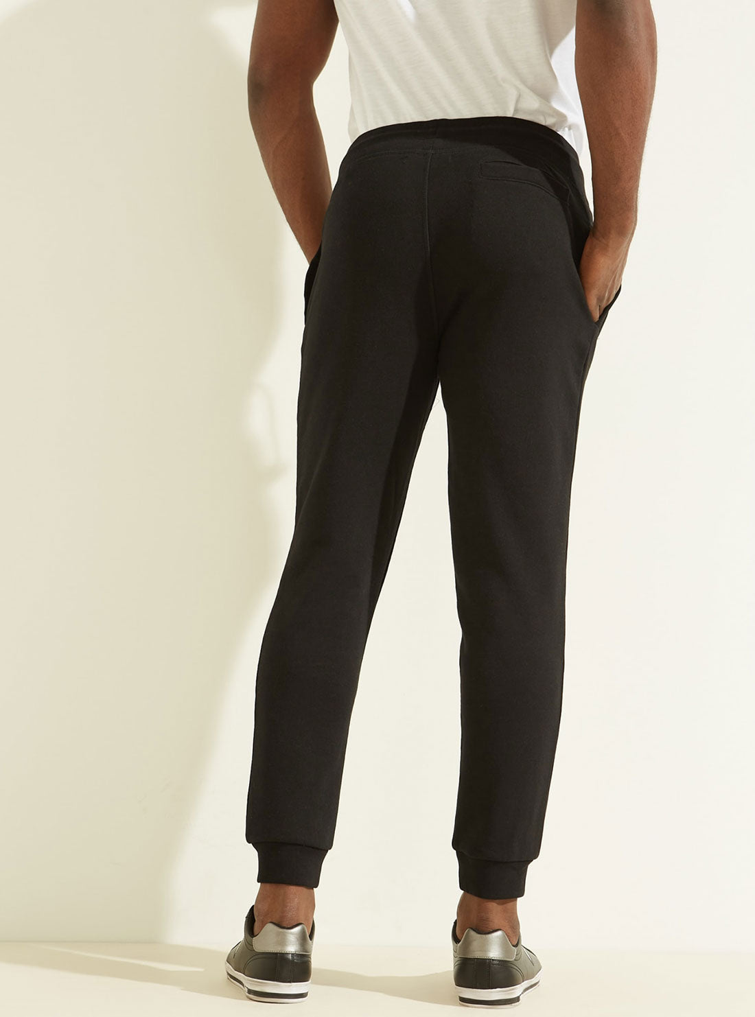 GUESS Mens  Eco Black Aldwin Active Logo Trackpants Z2RB15KAIJ1 Back View