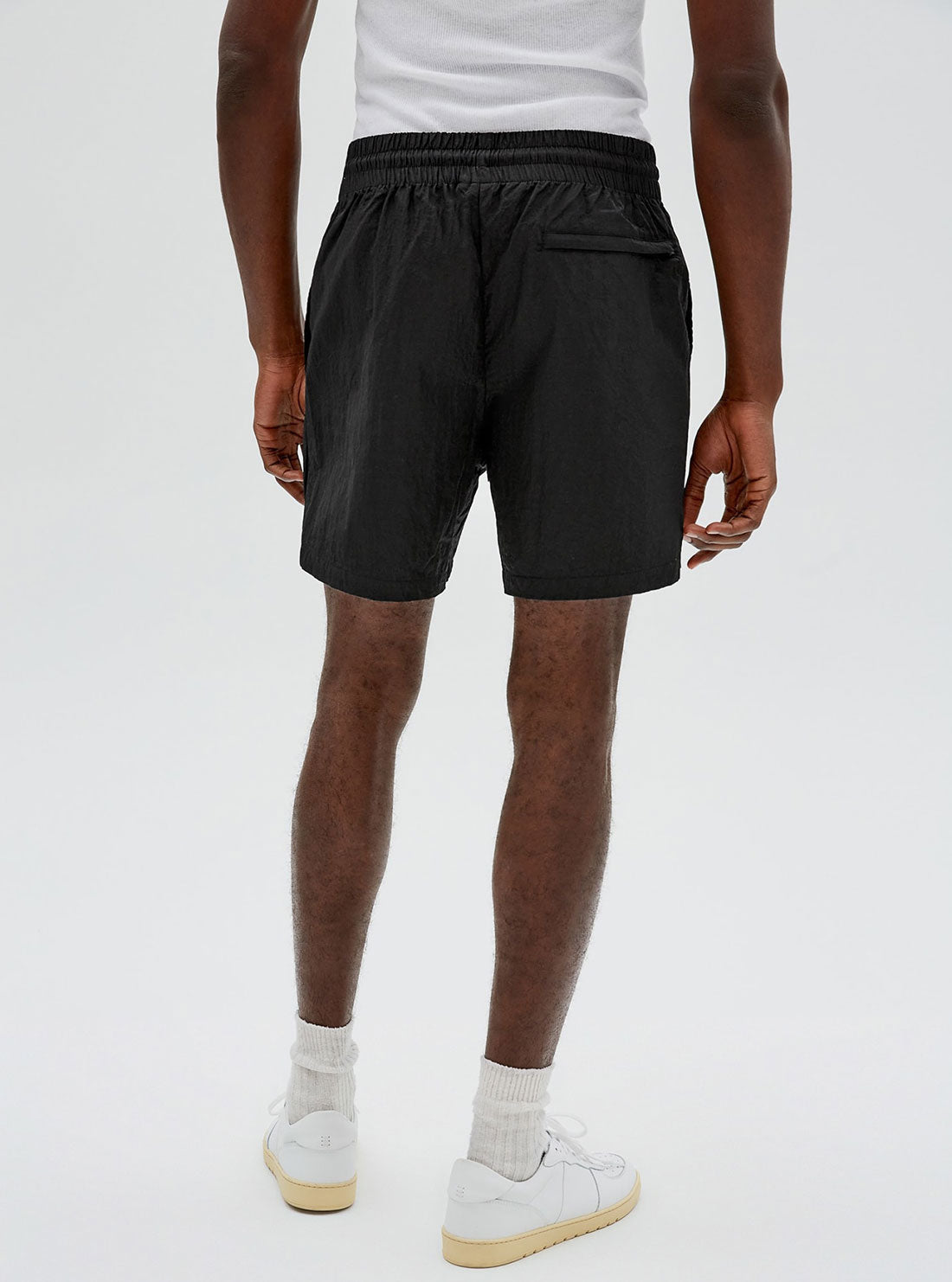 GUESS Mens GUESS Originals Black Nylon Patch Shorts M2GQ03WC481 Back View