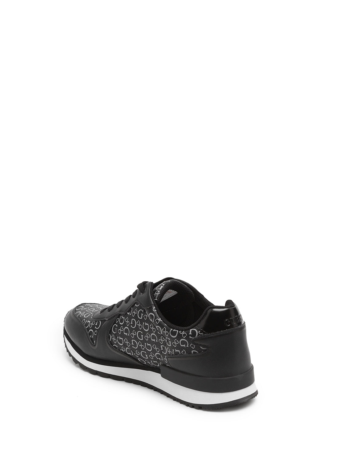 GUESS Womens  Black Multi Low Top Lace Up Alion Sneakers ALION Back View