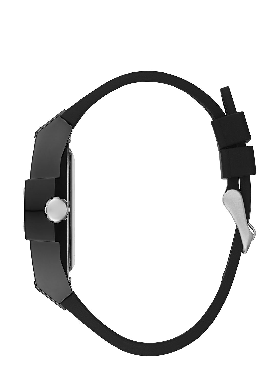 GUESS Mens Black Phoenix Silicone Watch GW0203G3 Side View
