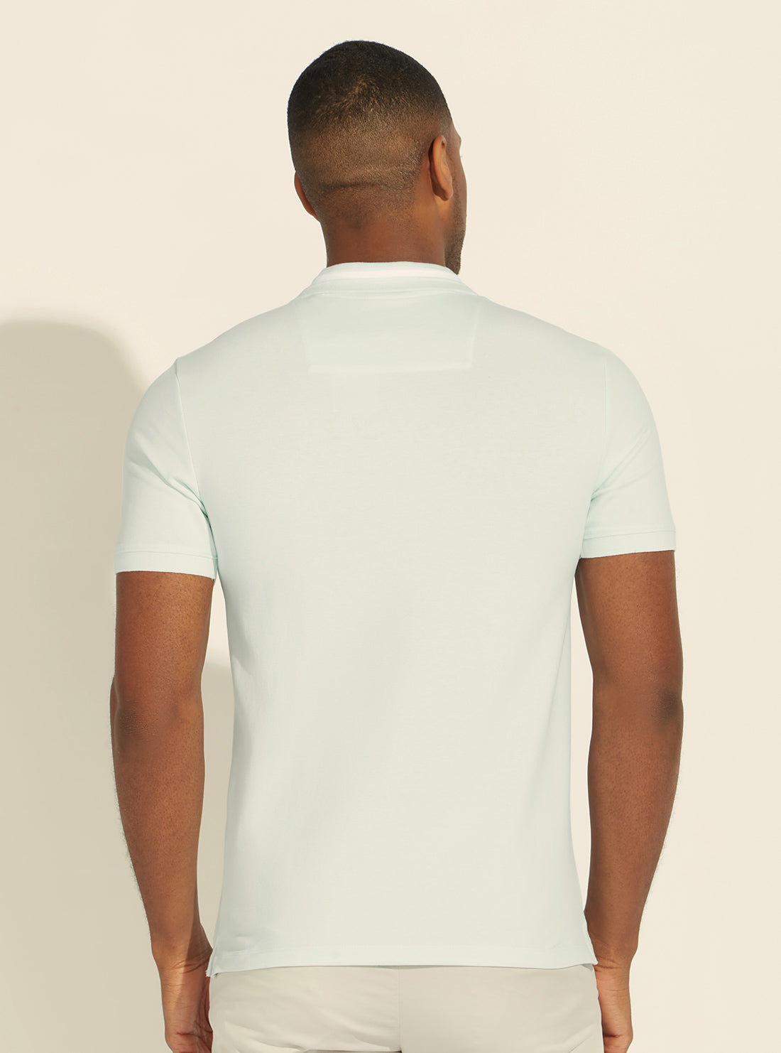 GUESS Mens Eco Polar Blue Lyle Polo T-Shirt M2RP60K7O61 Back View