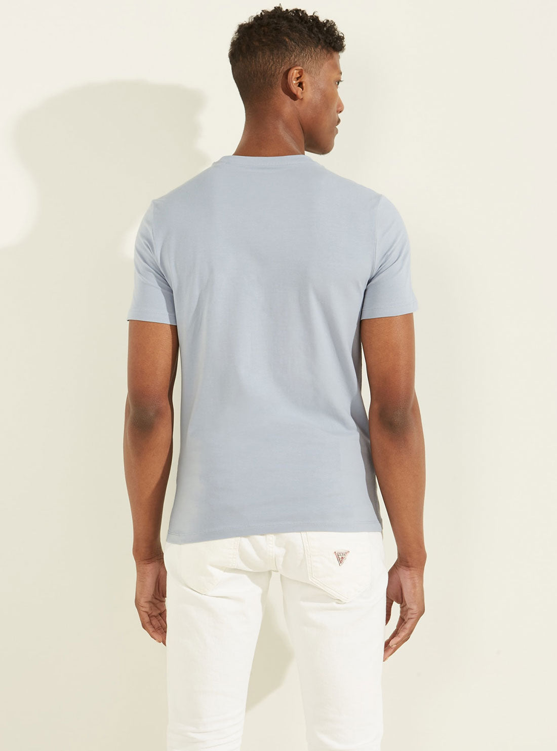 GUESS Mens Eco Pale Blue Point Logo T-Shirt M2GI21J1311 Back View