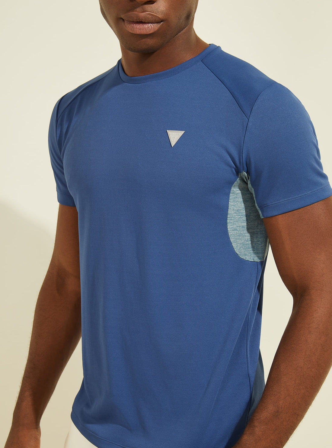 GUESS Mens  Blue Mike Tech Active T-Shirt Z2RI00JR06M Detail View