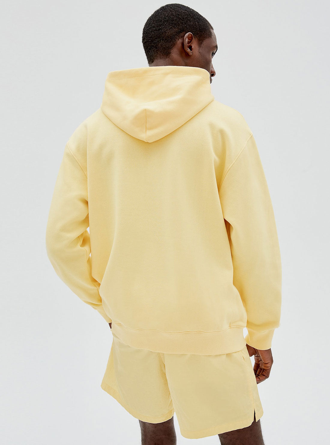 GUESS Mens Butter Yellow Guess Originals Jordan Logo Hoodie M2GQ06K9YH6 Back View