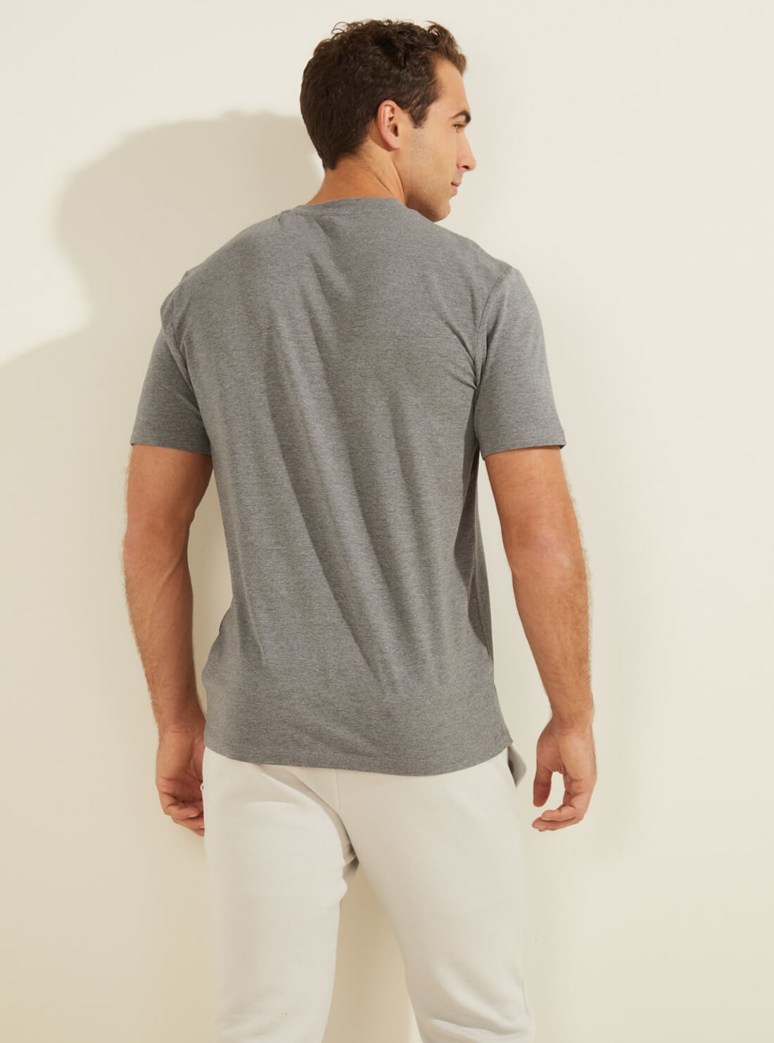 GUESS Mens  Eco Grey Hedley Active T-Shirt Z2RI11JR06K Back View