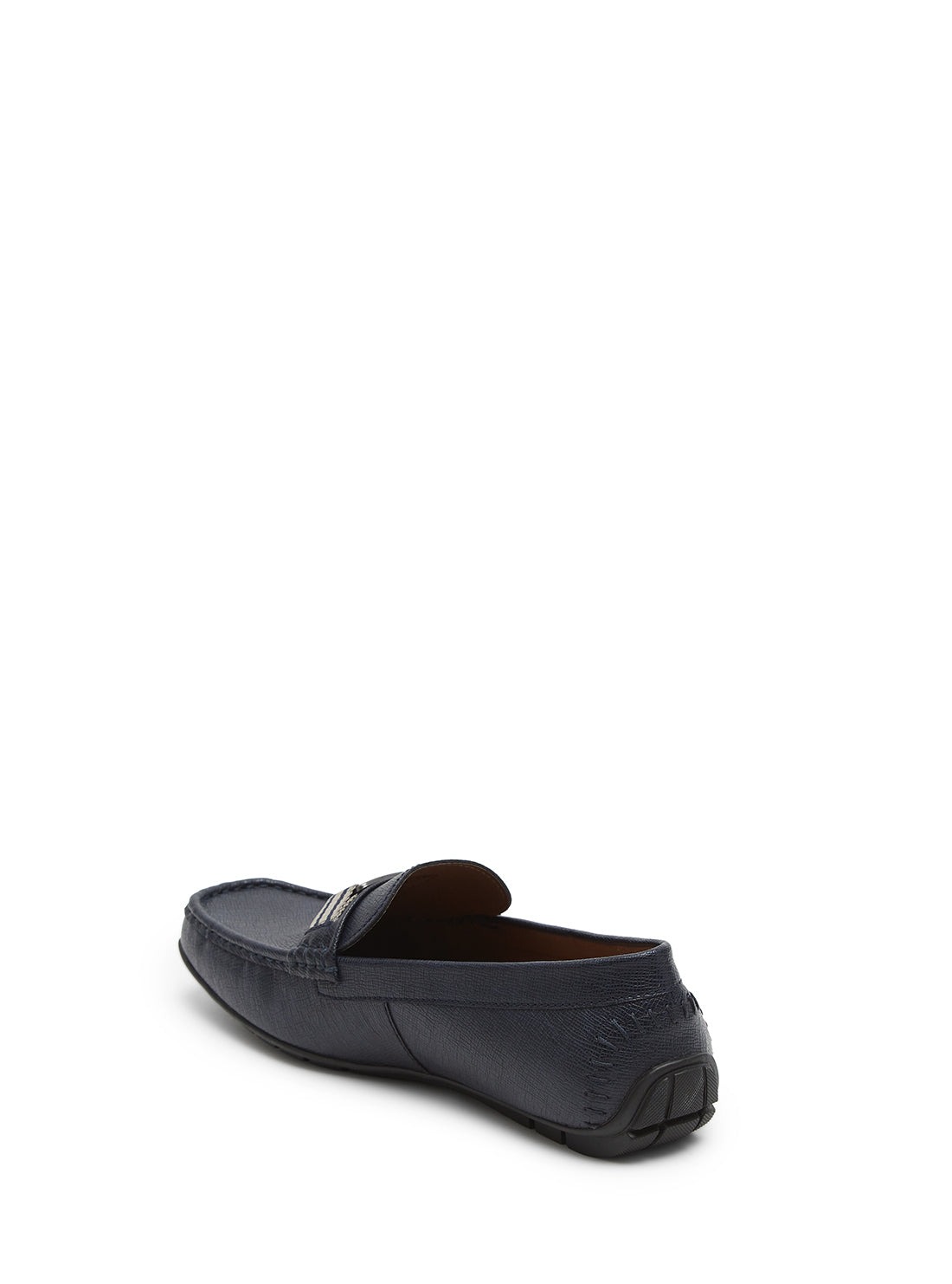 GUESS Mens Dark Blue Marty Logo Low Top Loafers MARTY Back View