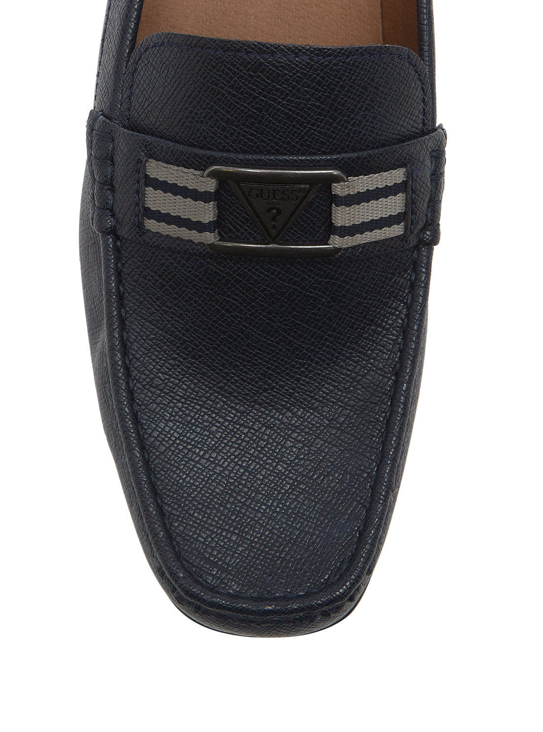 GUESS Mens Dark Blue Marty Logo Low Top Loafers MARTY Top View