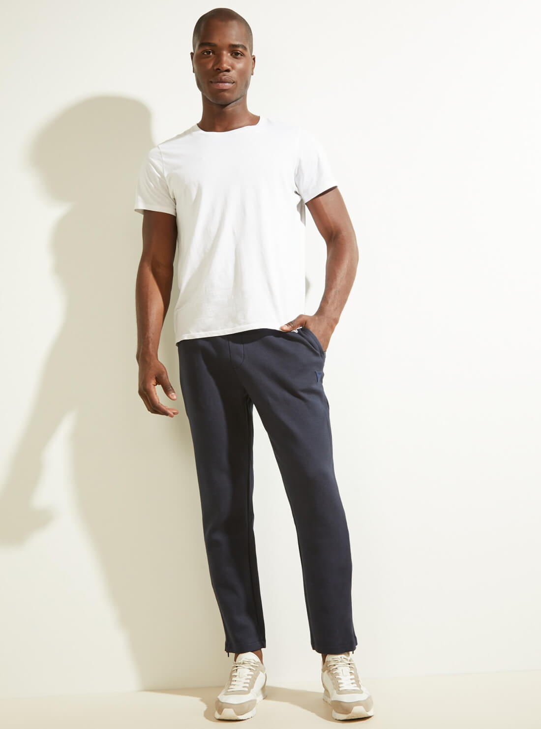 GUESS Mens Deep Marine Blue Abbot Active Long Pants U1YA09FL03P Full View