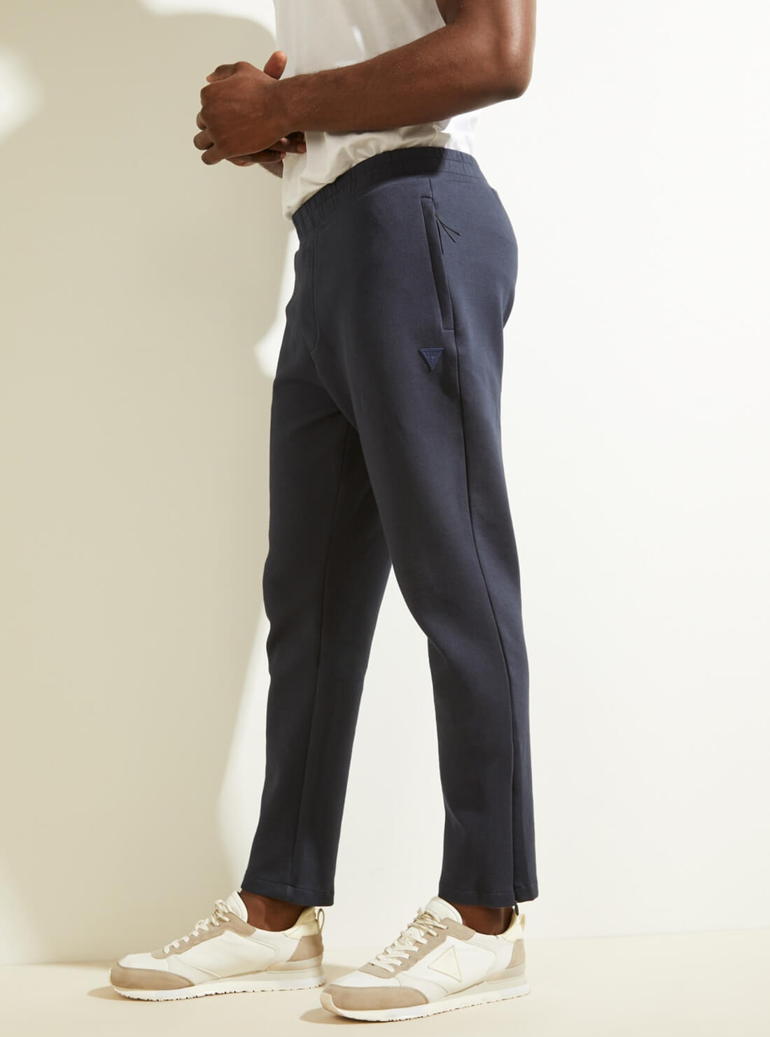 GUESS Mens Deep Marine Blue Abbot Active Long Pants U1YA09FL03P Side View