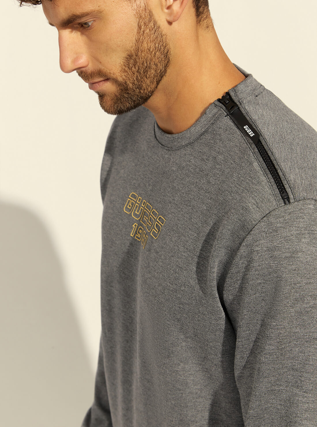 GUESS Mens  Eco Grey Stephen Active Jumper Z2RQ04KAYO2 Detail View