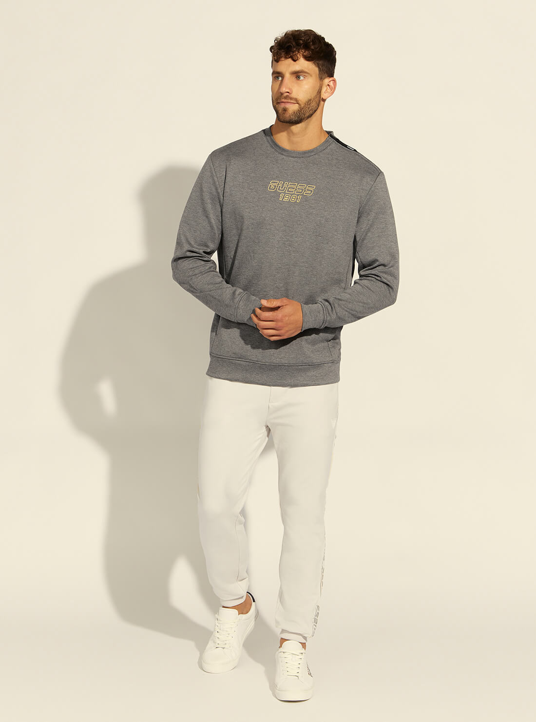 GUESS Mens  Eco Grey Stephen Active Jumper Z2RQ04KAYO2 Full View