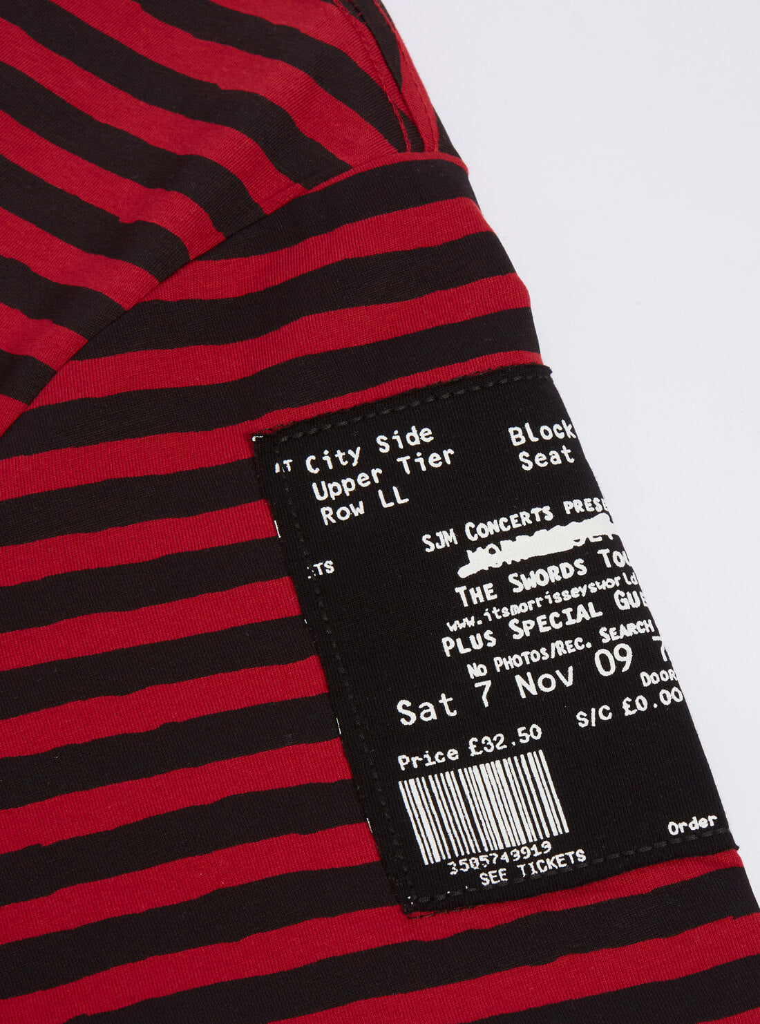 GUESS Mens Eco Red Stripe LA Nights T-Shirt MBRI25K8HA6 Patch Deatil View