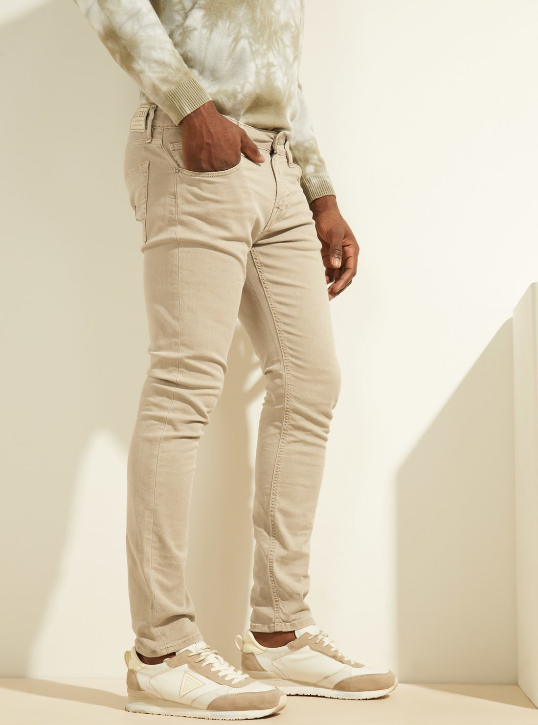 GUESS Mens Eco Chris Skinny Denim Jeans in Impact Grey M2RA27WECW1 Side View