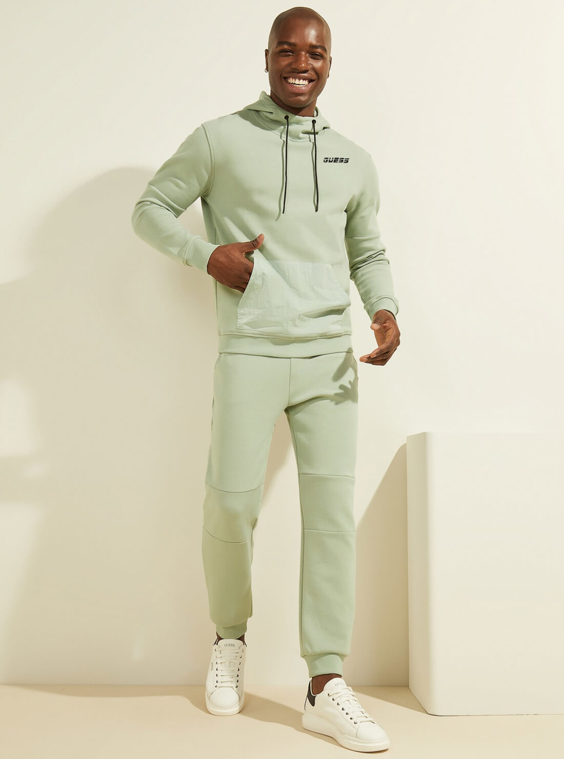 GUESS Mens  Eco Green Christopher Active Hoodie Z2RQ03KA3P1 Full View