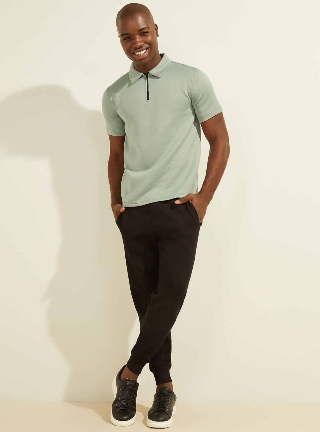 GUESS Mens  Eco Green Gus Active Polo T-Shirt Z2RP00KAYN2 Full View