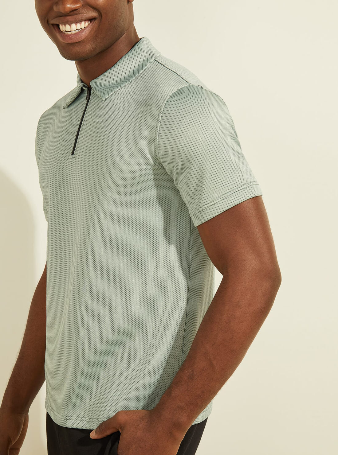 GUESS Mens  Eco Green Gus Active Polo T-Shirt Z2RP00KAYN2 Side View
