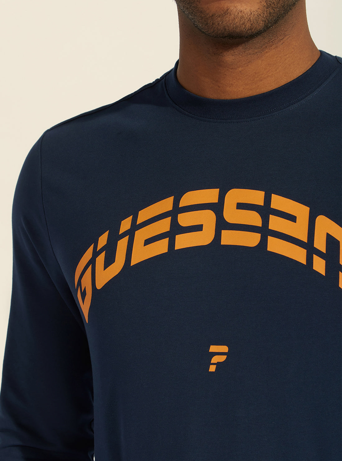 GUESS Mens Eco Blue Quincey Jumper Z2GQ21FL04I Front Detail View