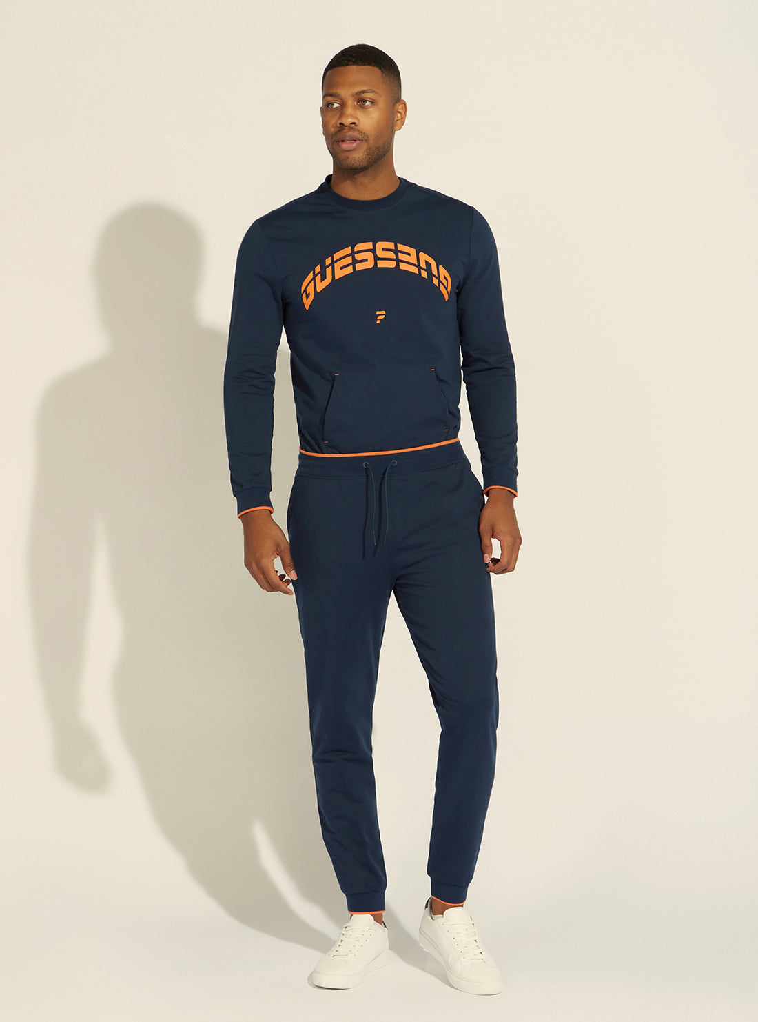 GUESS Mens Eco Blue Quincey Active Trackpants Z2GB13FL04I Full View