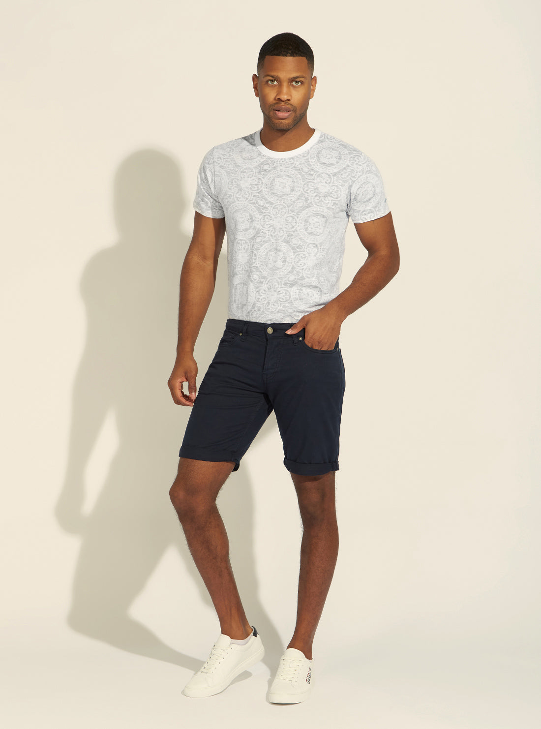 GUESS Mens Eco Smart Blue Sonny Shorts M2GD01WEHY3 Full View