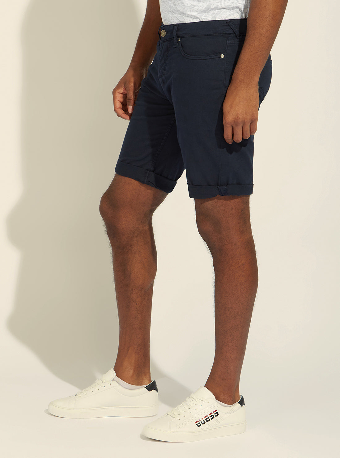 GUESS Mens Eco Smart Blue Sonny Shorts M2GD01WEHY3 Side View