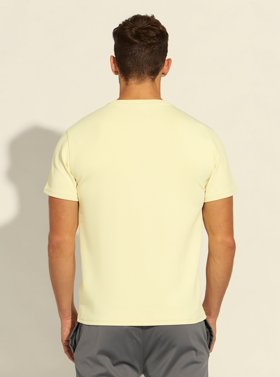 GUESS Mens  Eco Yellow Sebastian Active T-Shirt Z2RI04KAYN2 Back View