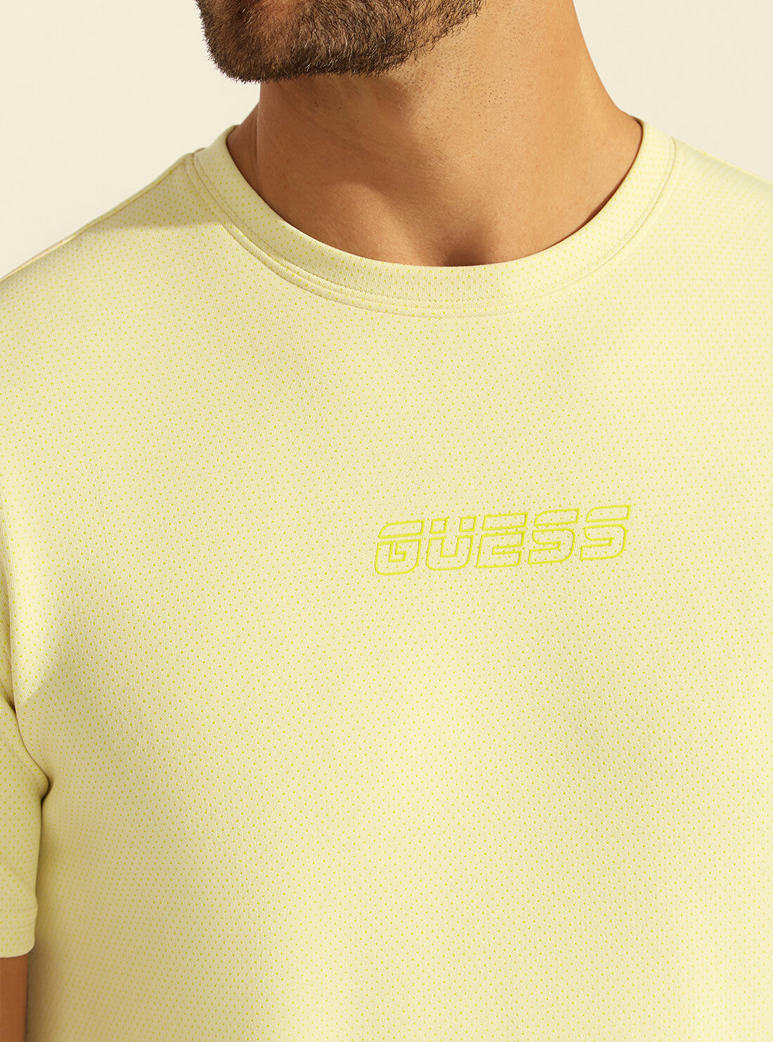 GUESS Mens  Eco Yellow Sebastian Active T-Shirt Z2RI04KAYN2 Detail View