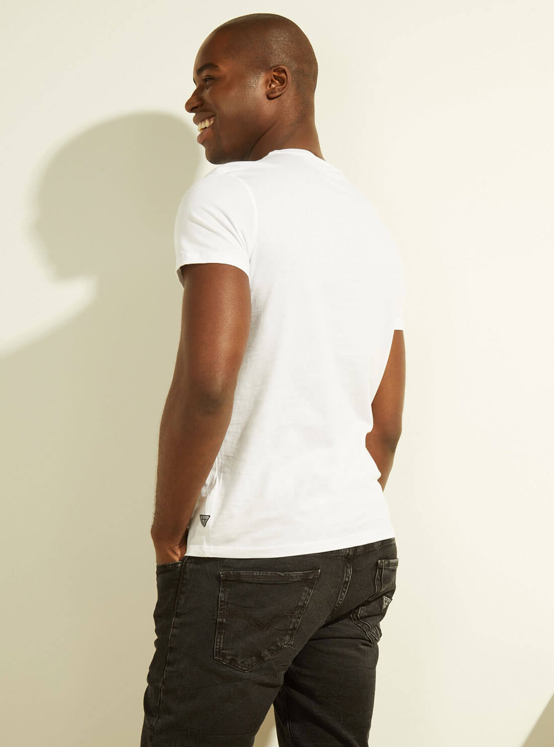 GUESS Mens Eco White All Nite Graphic T-Shirt M2GI31K9RM1 Back View