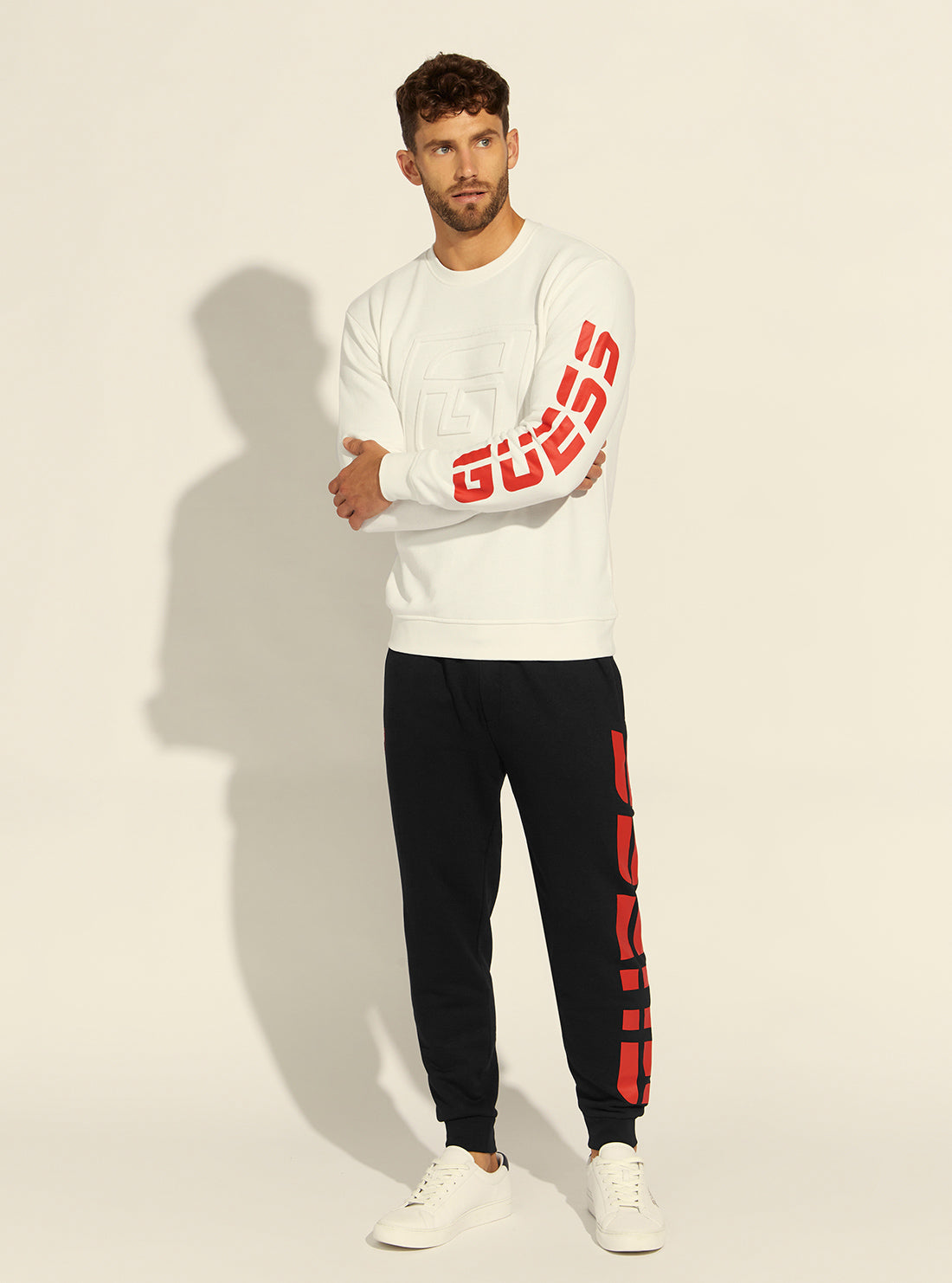 GUESS Mens  Eco White Derrick Active Jumper Z2RQ11KAIJ1 Full View
