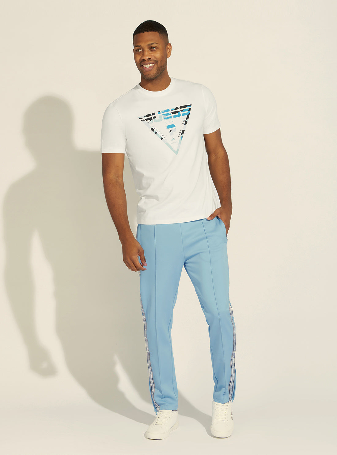 GUESS Mens Eco White Jarvis Active T-Shirt Z2GI03J1311 Full View
