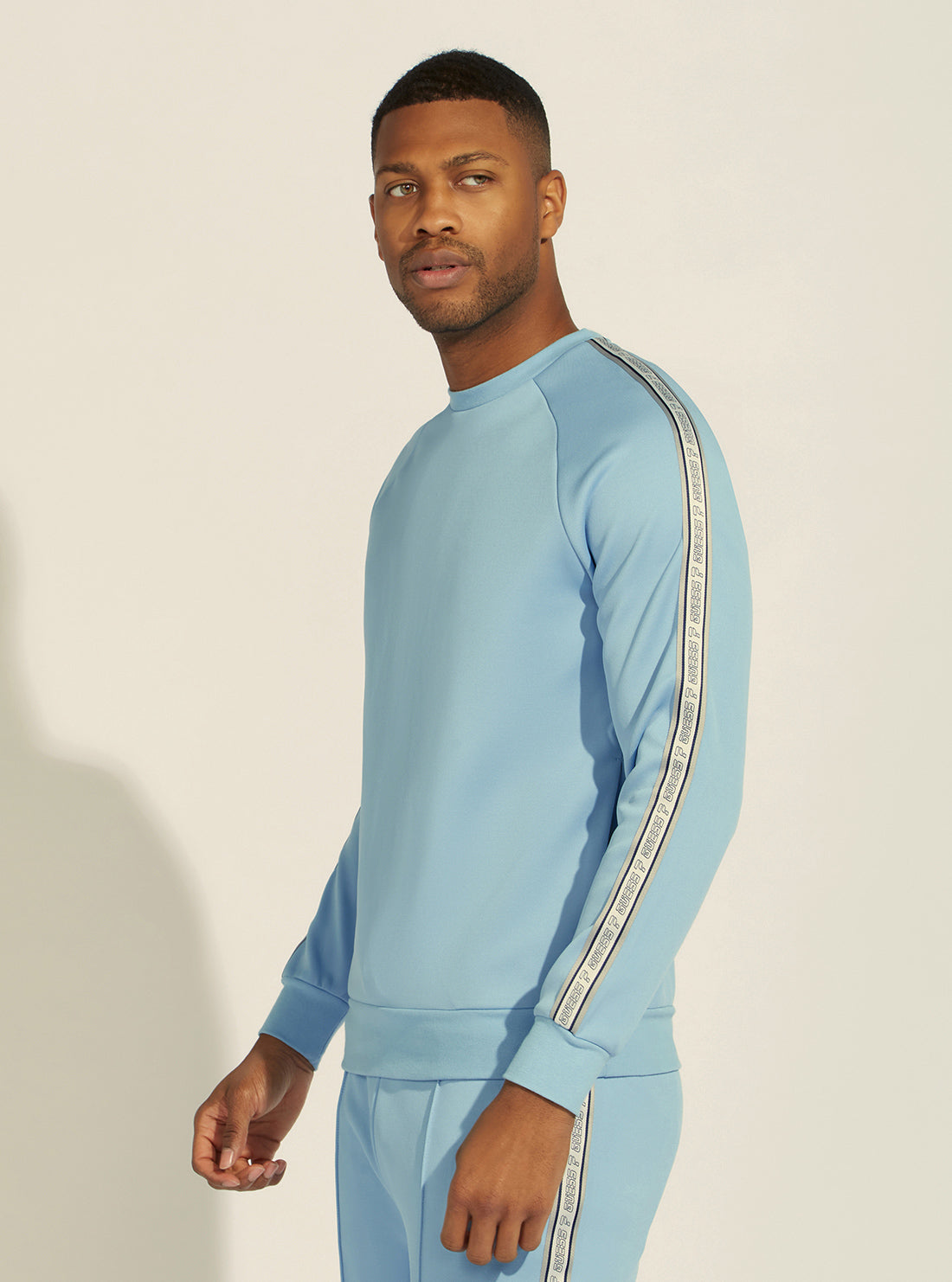 GUESS Mens Eco Light Blue Darrel Active Jumper Z2GQ01KB210 Side View