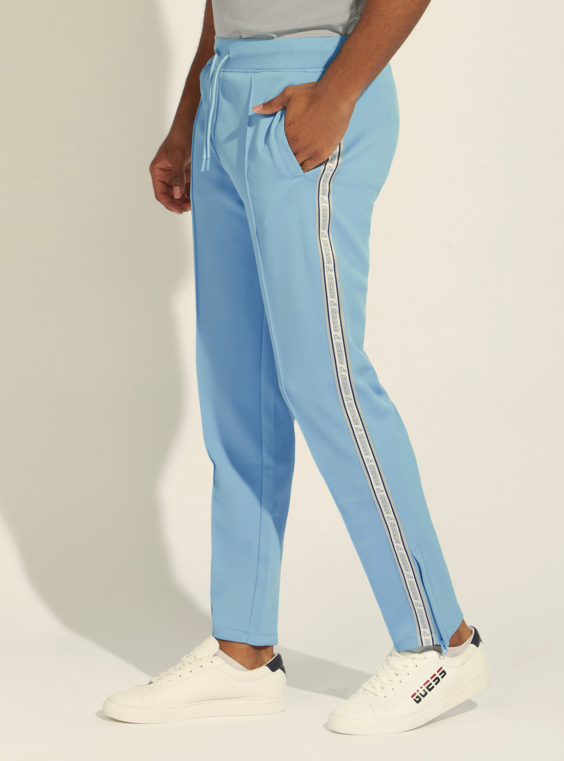 GUESS Mens Eco Blue Darrel Active Trackpants Z2GB00KB210 Side View