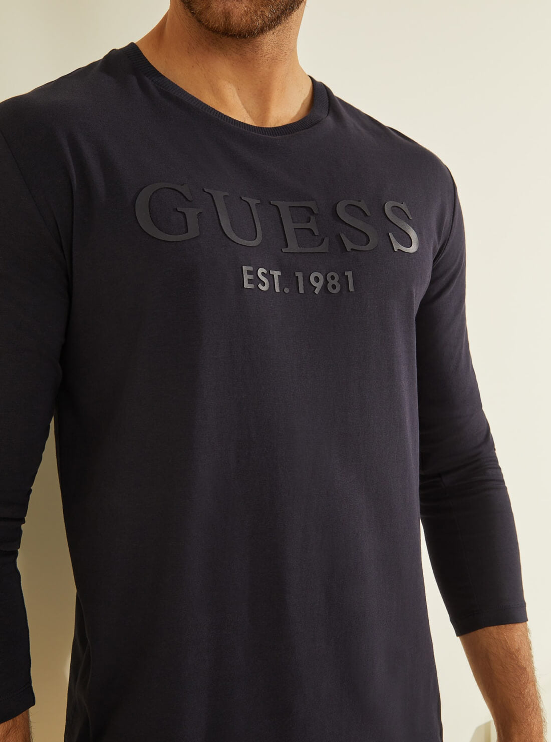 GUESS Mens Smart Blue Gammy Logo T-Shirt M2RI01J1311 Detail View