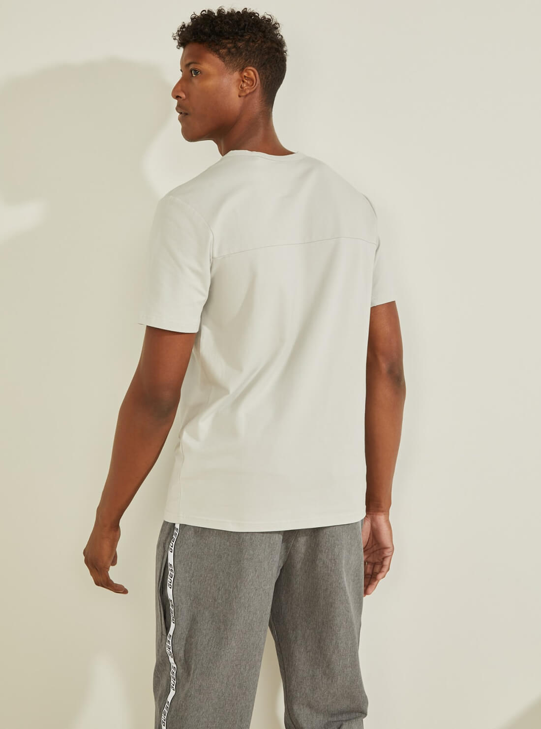 GUESS Mens Ghost Grey Zeph T-Shirt U1BA54J1311 Back View