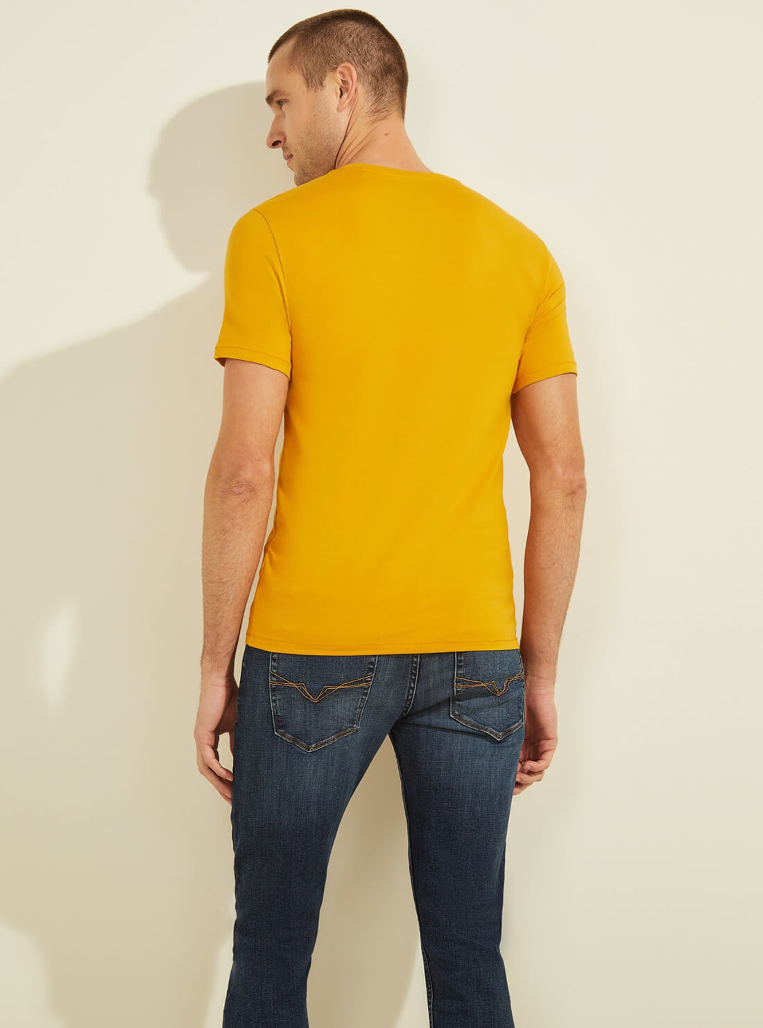GUESS Mens Eco Gold Signboard Logo T-Shirt M2RI18J1311 Back View