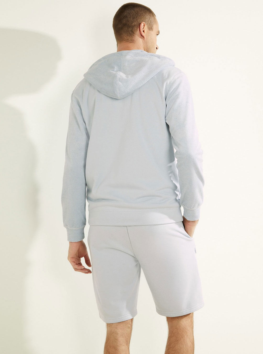 GUESS Mens Grey Mitchell Active Hoodie Z2GQ22SG00O Back View