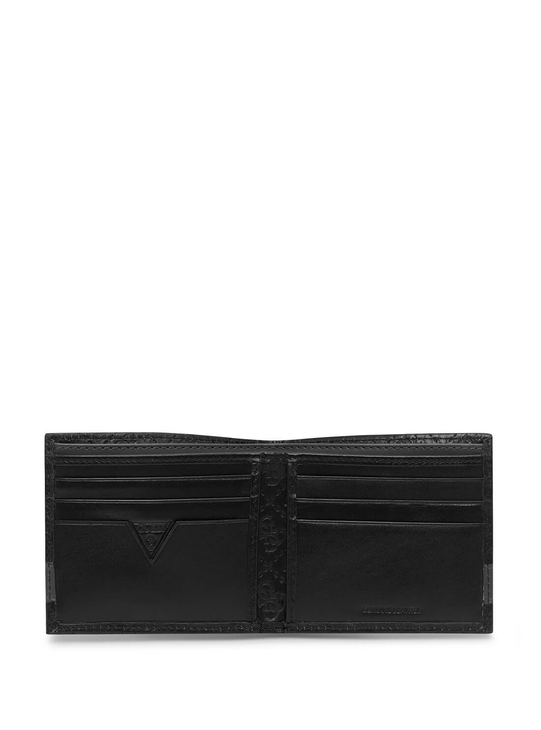 GUESS Men's Grey Black Mesa Quattro G Billfold Wallet 31GUE13215 Inside View