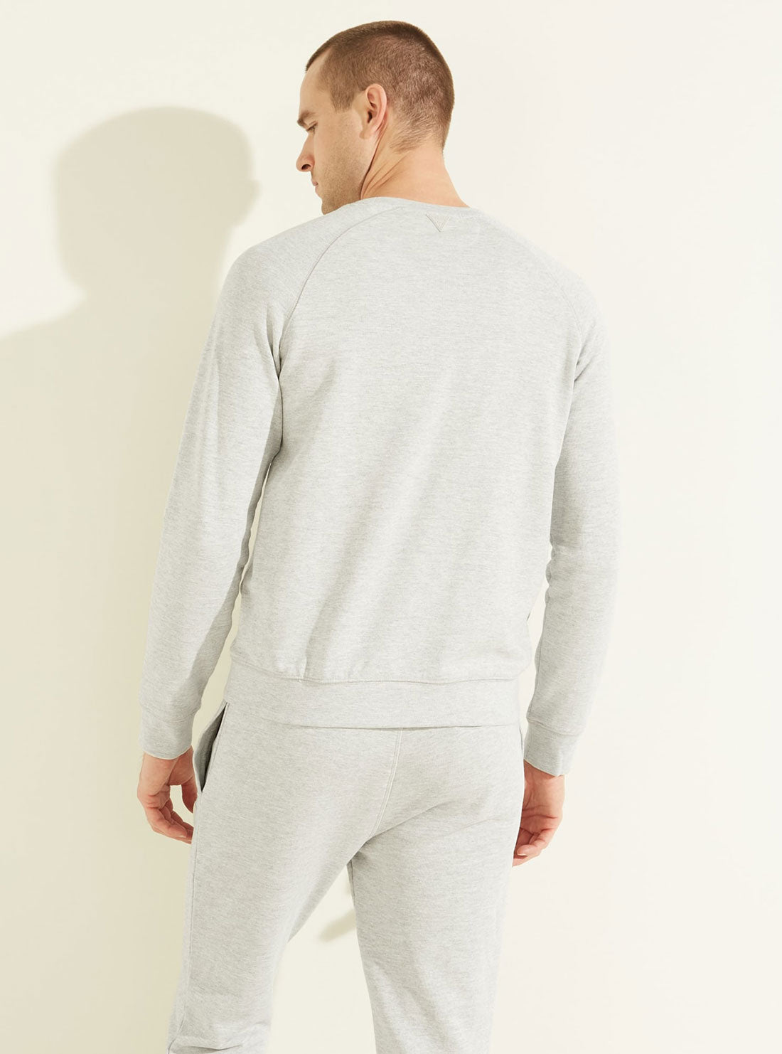 GUESS Mens Eco Grey Aldwin Active Logo Jumper Z2RQ19KAIJ1 Back View