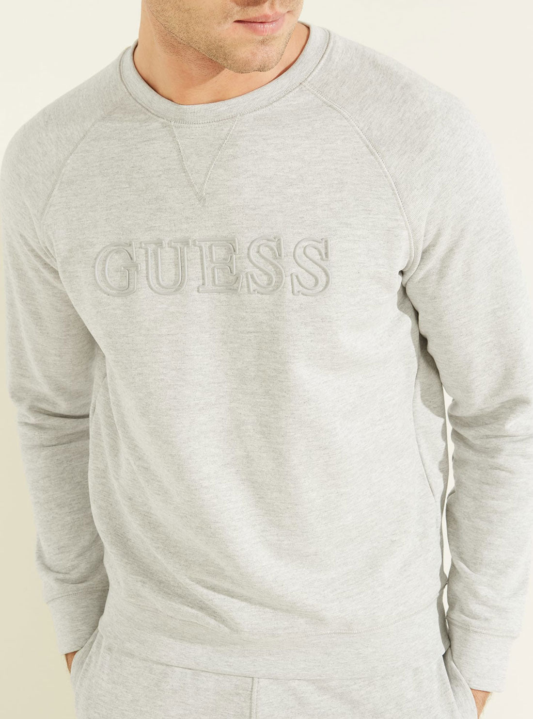GUESS Mens Eco Grey Aldwin Active Logo Jumper Z2RQ19KAIJ1 Detail View