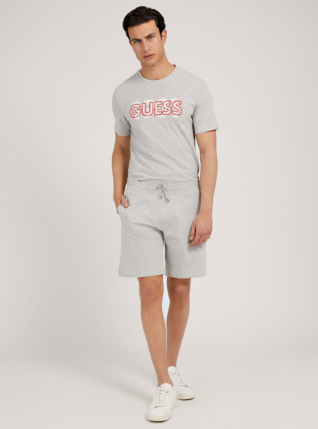 GUESS Mens Grey Eco Livio Relaxed Fit Shorts M2GD06K6ZS1 Full  View