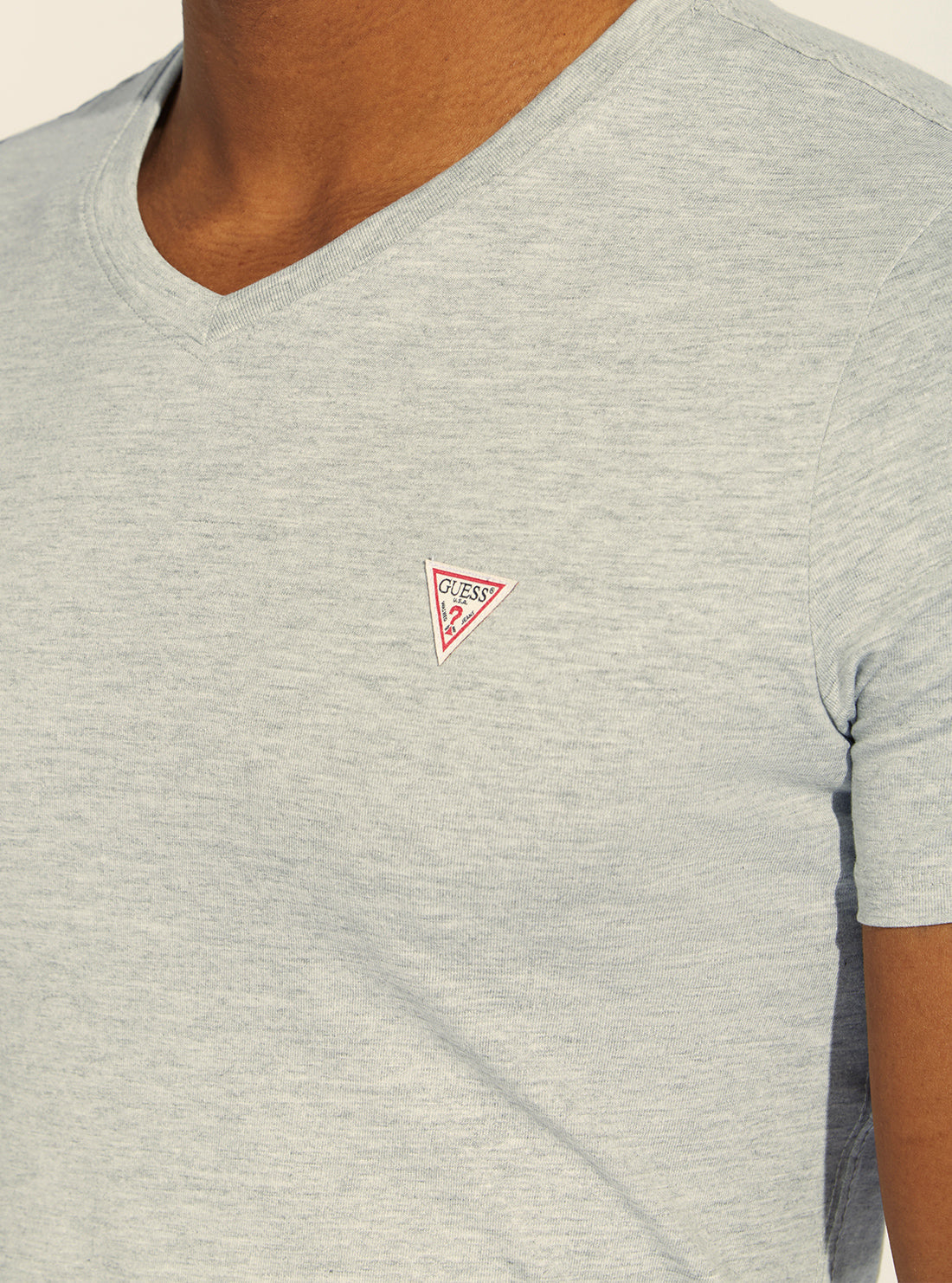 GUESS Mens Eco Grey V-Neck Basic T-Shirt M1RI37I3Z11 Detail View