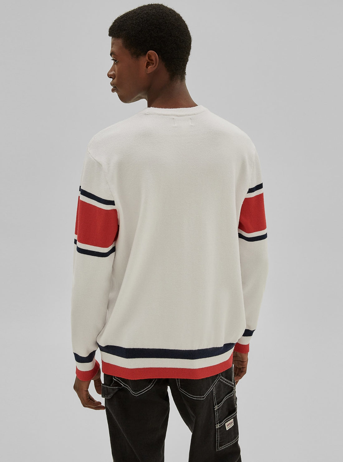 GUESS Mens Guess Originals Sandy Red Ace Logo Jumper M1RR10Z2K31 Back View