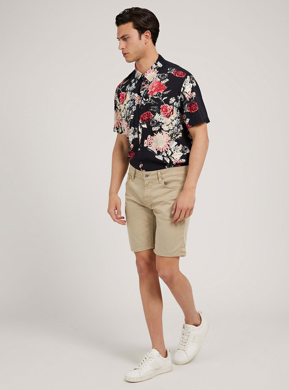 GUESS Mens Khaki Hazel Angels Shorts M2GD03WEHX3 Full View