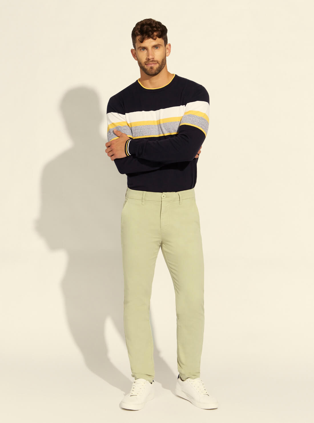 GUESS Mens Hazel Wood Beige Myron Pants M2RB26WEDW1 Full View
