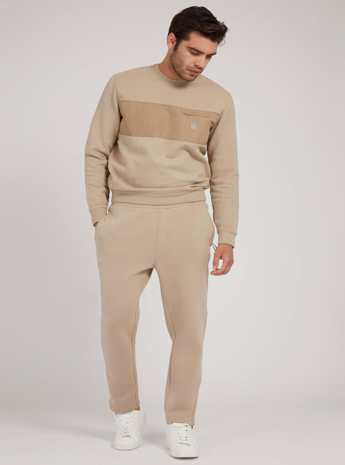GUESS Mens Eco Beige Abbot Active Long Pants U1YA09FL03P Full View