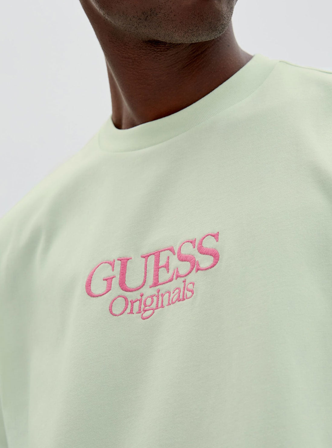 GUESS Mens GUESS Originals Soft Green Austin Logo T-Shirt M2GI00K9XF2 Detail View