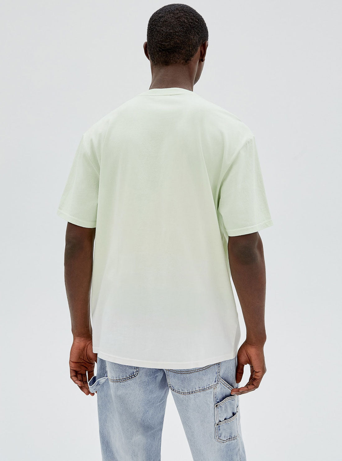 GUESS Mens GUESS Originals Soft Jade Green Lewis Logo T-Shirt M2GP02K9Y40 Back View