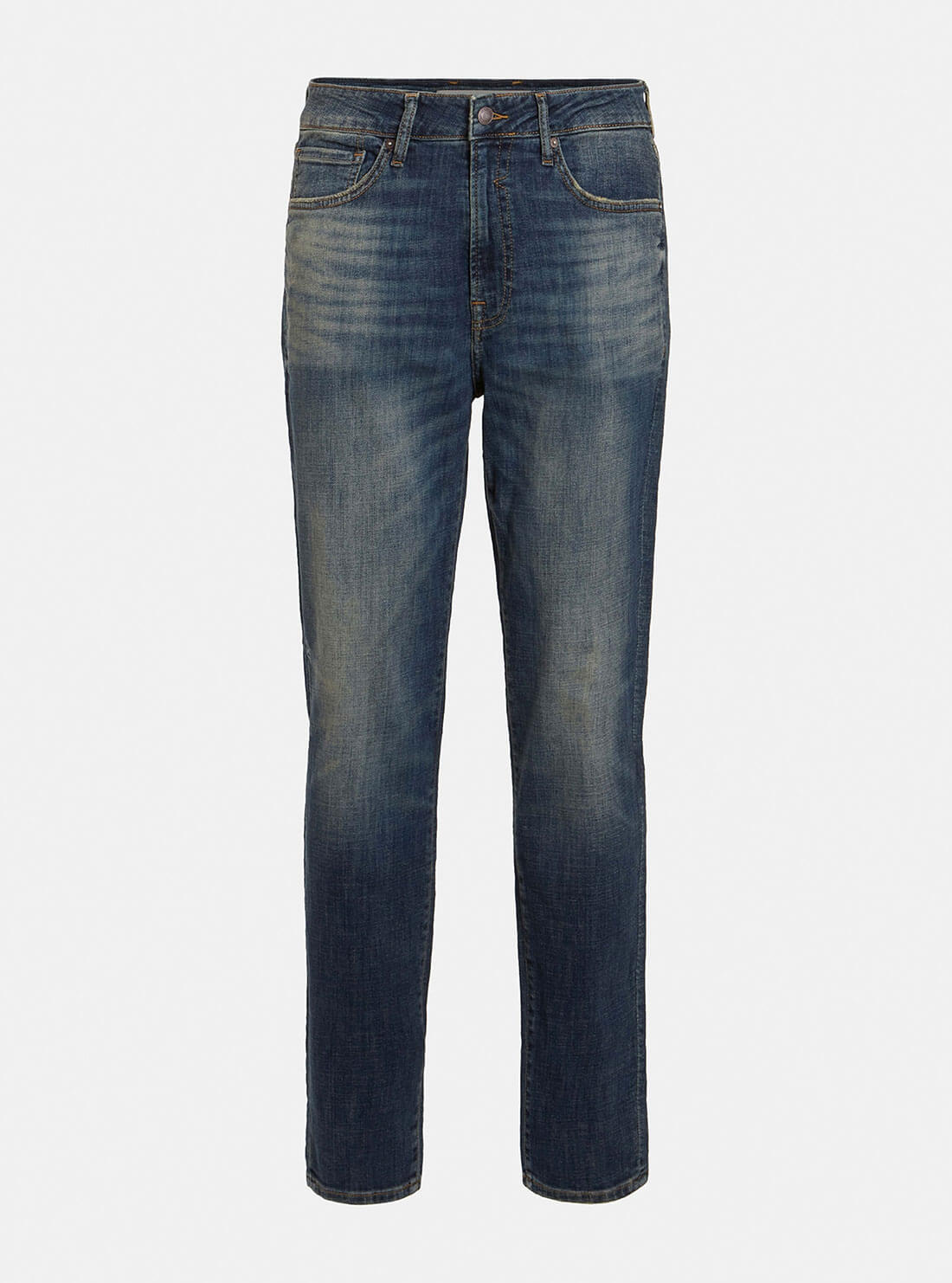 GUESS Mens Mid-Rise Regular Tapered Drake Denim Jeans in Reeno Wash M2GA37D4G23 Ghost View
