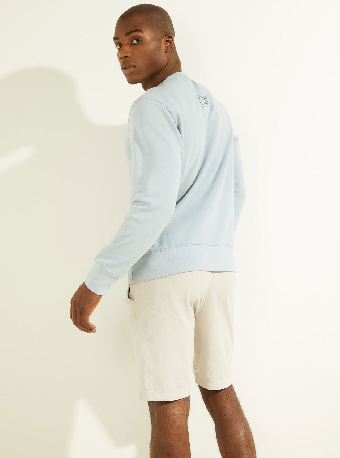 GUESS Mens Nimbus Blue Akori Fleece Jumper M2GQ13KB0Q0 Back View