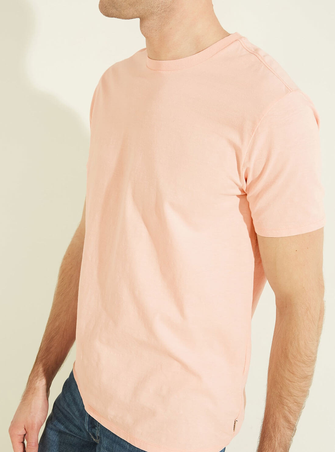 GUESS Mens Pale Sand Pink Eli Washed T-Shirt M2GP31K9Y10 Detail View